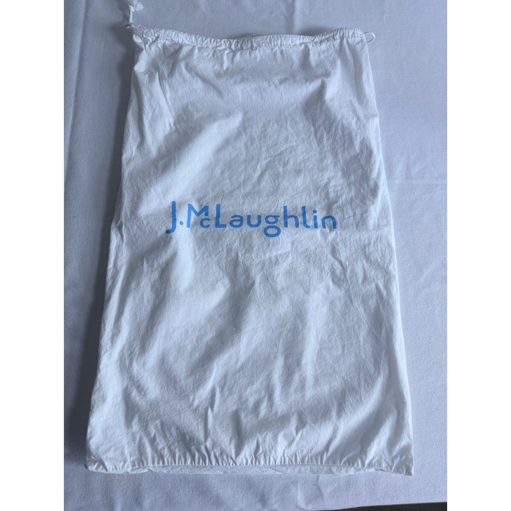J.McLaughlin Dust Bag OS White Excellent Large Cotton Drawstring Storage Logo